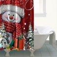 thumbnail image 4 of Merry Christmas Tree Snowflake Snowman Shower Curtains,Reusable Show Curtain with Hooks Vintage Polyester Fabric Curtains for Thanksgiving Day Fall Party Home Decor, 4 of 5