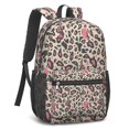 thumbnail image 2 of 17 Inch Lightweight Backpack,PVC Waterproof Oxford Fabric, Ergonomically Designed, with Large Capacity, Leopard Animal Print, 2 of 5