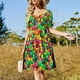 thumbnail image 4 of Vestido de manga corta con estampado de caramelos reales de Jelly Bean, ropa de mujer, vestidos de fiesta , vestido de mujer, mono de verano para mujer, vestido, 4 of 7