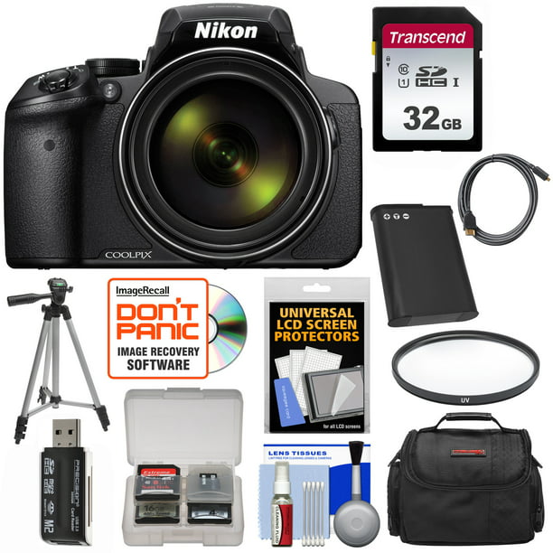 Soms soms Watt nauwelijks Nikon Coolpix P900 Wi-Fi 83x Zoom Digital Camera with 32GB Card + Battery +  Case + Tripod + Filter + HDMI Cable + Kit - Walmart.com