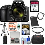 Angle View: Nikon Coolpix P900 Wi-Fi 83x Zoom Digital Camera with 32GB Card + Battery + Case + Tripod + Filter + HDMI Cable + Kit