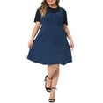 thumbnail image 2 of Agnes Orinda Women's Plus Size Denim Overall Dress Adjustable Straps A-Line Jean Dresses with Pockets 2X Dark Blue, 2 of 6