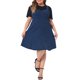 thumbnail image 2 of Vestido de mezclilla para mujer de tallas grandes Agnes Orinda con tirantes ajustables, vestido de mezclilla en línea A con bolsillos 3X azul oscuro, 2 of 6