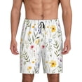 thumbnail image 3 of Lsque Watercolor Floral A Mens Sleep Pajama Shorts,Short Pajama Pants, Cotton Ultra-Soft Knit-3X-Large, 3 of 9