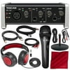 Tascam US-1X2 1 In 2 out USB Audio & MIDI Interface with HDDA Mic Preamps and iOS Compatibility with Xpix Mic and Headphones Bundle