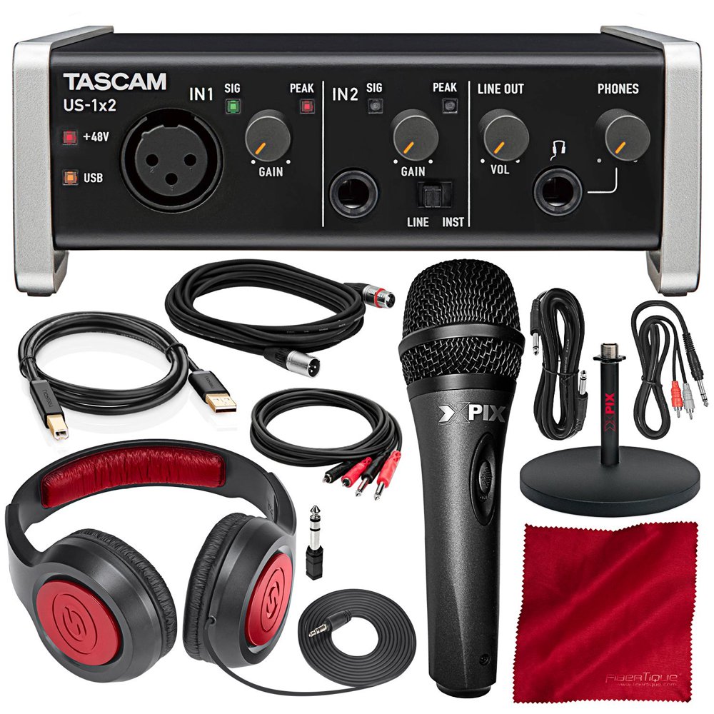 Tascam US1X2 1 In 2 out USB Audio & MIDI Interface with HDDA Mic