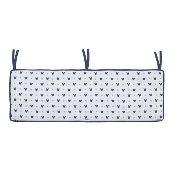 Disney Mickey Mouse Crib Rail Guard Cover With Ties In Navy