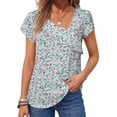thumbnail image 3 of UVN Womens Chiffon Blouses Asymmetrical V Neck Shirts for Women Short Sleeve Elegant Tops, 3 of 8