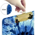 thumbnail image 3 of FMSHPON Blue Tie Dye Pattern Clipboard Hardboard Wood Nursing Clip Board and Pull for Standard A4 Letter 13x9 inches, 3 of 5