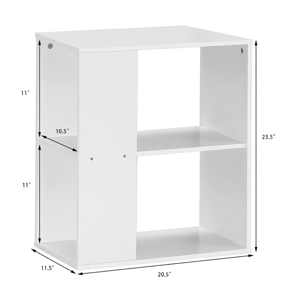 Finihen End Side Table, Rectangular Nightstand, 2-Tier Side End Table with Storage Shelves, for Living Room, Bedroom, White Finihen End Side Table, Rectangular Nightstand, 2-Tier Side End Table with Storage Shelves, for Living Room, Bedroom, White