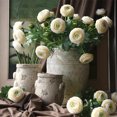 thumbnail image 3 of Moyic 2 paquetes/lote de flores artificiales de peonía realistas para la decoración de los amantes de los ramos de boda hechos a mano Decoración Blanco, 3 of 6