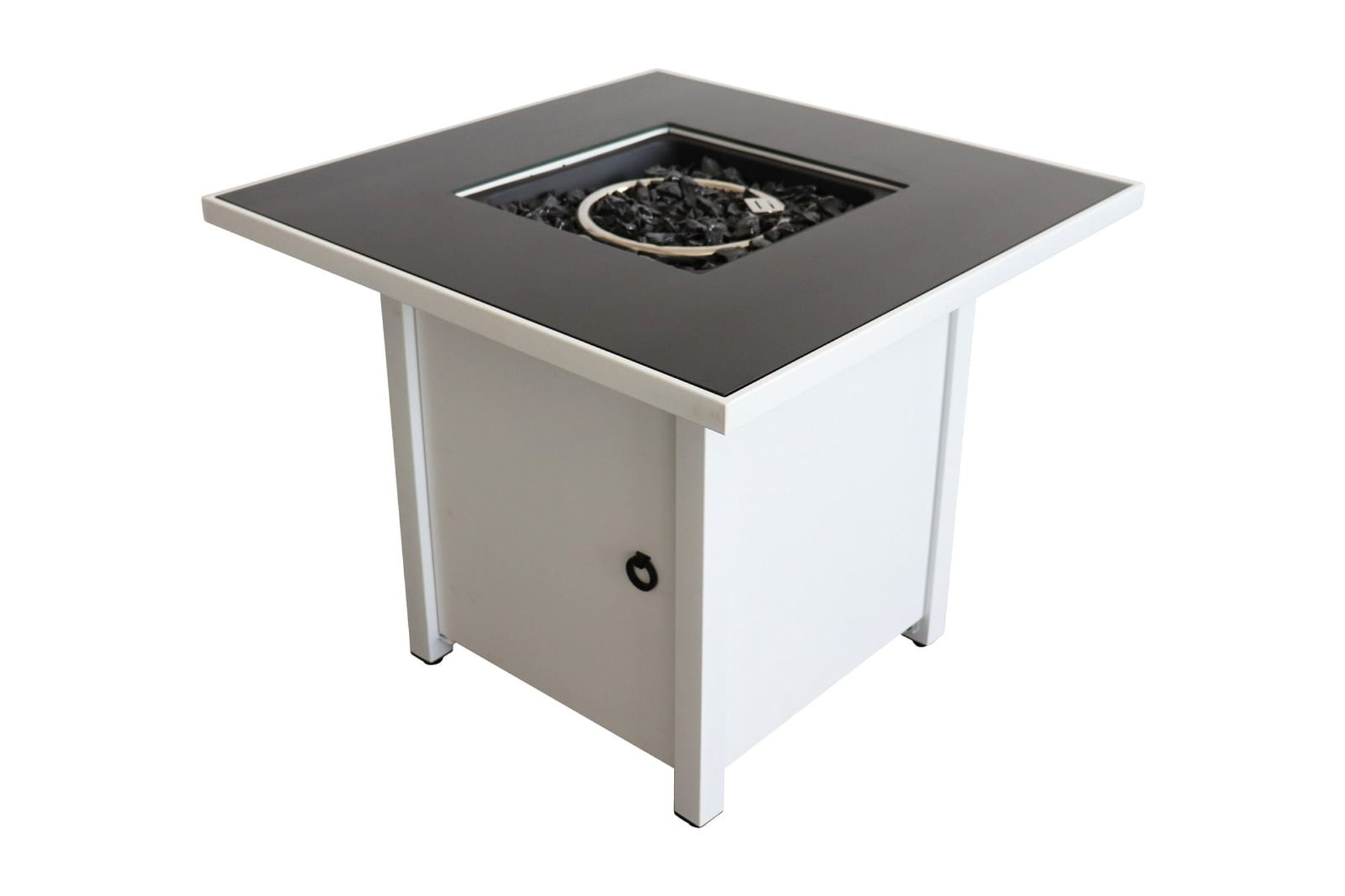 Tabletop Heater, 30 Inch White Steel Propane/natural Gas Firepit Table, White Patio Heater,Steel Outdoor Heater For Deck, Garden & Outdoor Heating
