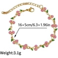 thumbnail image 5 of Cute Cherry Bracelet for Women Sweet Fruit Bohemian Bracelet Stainless Steel Chic Statement Adjustable Link Chain Stacking Trendy Hand Jewelry, 5 of 5