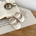 thumbnail image 7 of Busydd Baby Shoes Infant Girls Mary Janes Flats Fashion Solid Color First Walking Shoes Casual Breathable Wedding Dress Shoes Soft Sole Newborn Crib Shoes 5-18 Months, 7 of 7