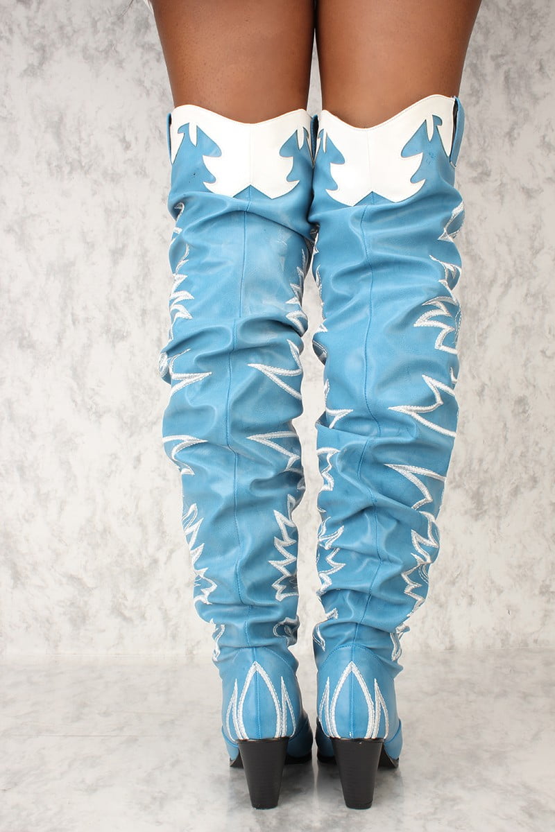 cape robbin kelsey 21 black white rockstar western pointed slouchy thigh boot