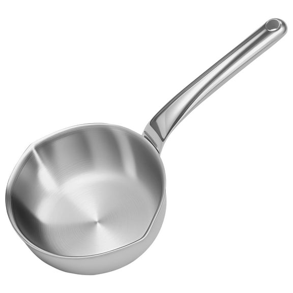Jetcloudlive Stainless Steel Milk Pan Multipurpose Easy to Store Stainless Steel Milk Soup Pot Solid Butter Warmer Pot for Warming Soup