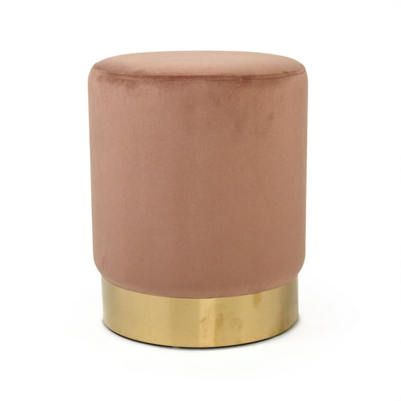 Rose Pink Velvet Stool