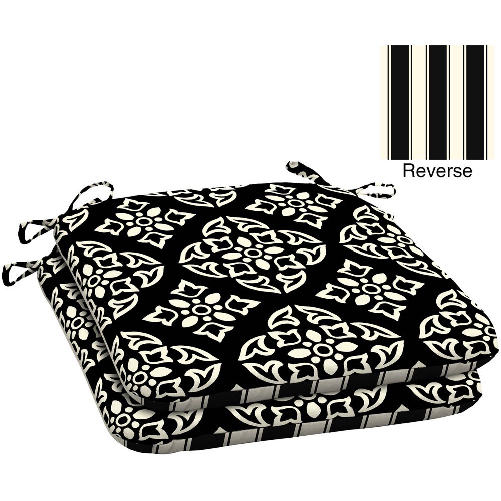 Better Homes & Gardens Black & White Medallion 19" x 18" Outdoor Seat