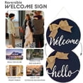 thumbnail image 5 of Tx USA Corporation Welcome Hello Reversible Wood Wall Decor with Burlap Bow- Black, 5 of 7