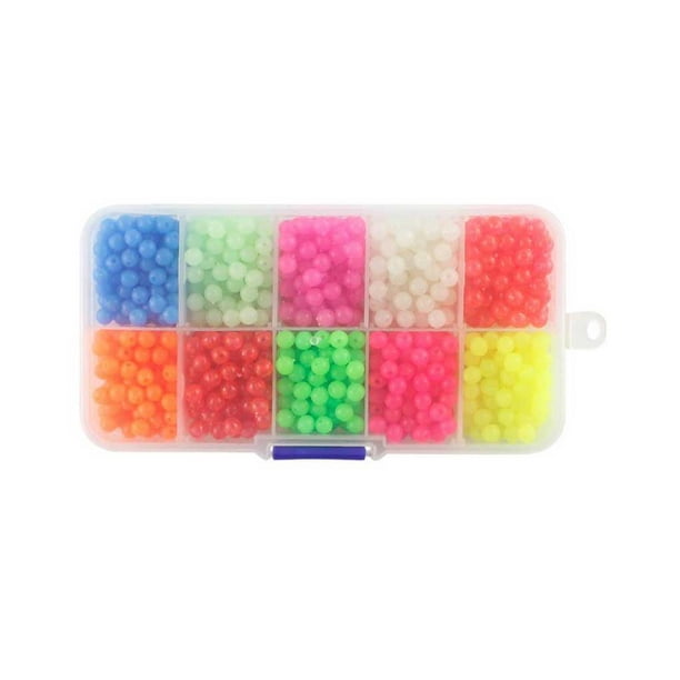 maskred 1000Pcs Hard Beads Glow Lightweight Baits Bait Tackle Accessories  Fittings Supplies Kit Pool Lake River Saltwater Type 1 Type 2 