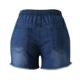 thumbnail image 6 of TRUBKH shorts for women jean shorts womens baggy jean shorts women women shorts shorts for women high waisted Women's Fashion High Waist Denim Shorts Blue Jeans Ripped Casual Pants Dark Blue L, 6 of 9