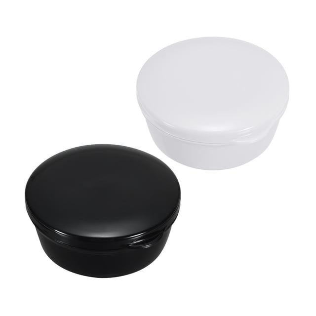 Contenedor de Jabón de Viaje Uxcell, 2 Paquetes de Caja de Soporte de Jabón Redondo, Blanco y Negro