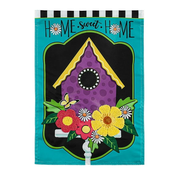 Evergreen Daisy Birdhouse Garden Applique Flag 12.5 x 18 Inches Indoor Outdoor Decor