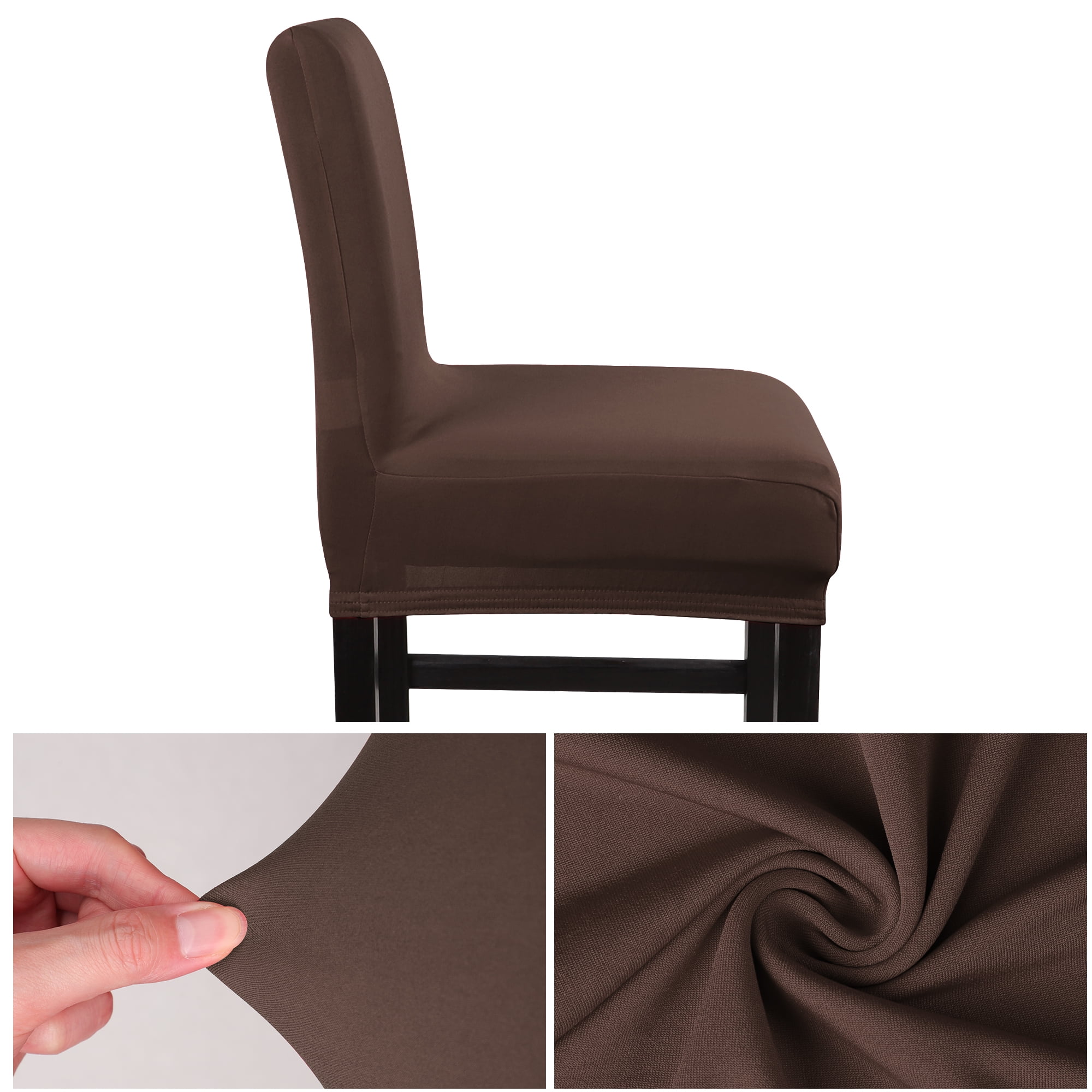 Unique Bargains Bar Stool Covers Counter Height Side Chair Slipcover Dark Brown 4 Pcs