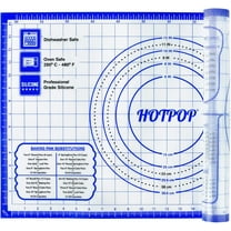 Hotpop Silicone Pastry Mat 26" x" 16 | Nonstick Silicone Pastry Mat for Baking and Rolling with Measurements for Rolling Kneading and Baking Dough Pastry Pie Crust Bun and Bread Making Mat