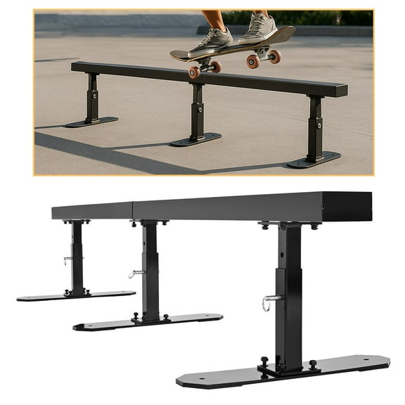 Grind Rail 3-Step Adjustable Height For Skateboard Skating Portable Extendable