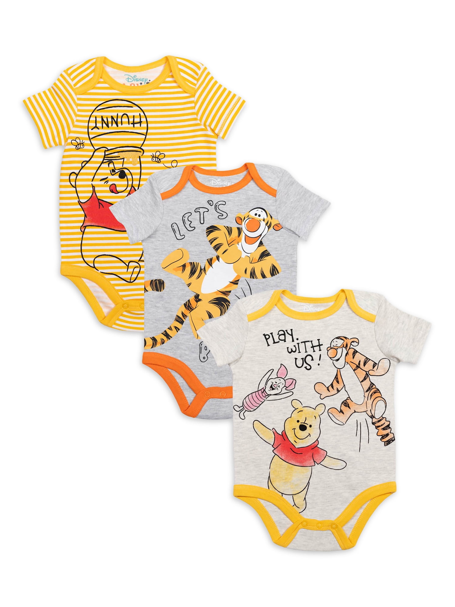 Disney Baby Boys 6 Pack Bodysuit –Mickey Mouse & Friends Lion King Winnie the Pooh Bear Newborn/Infant