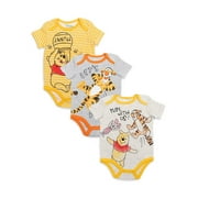 Disney Winnie the Pooh Baby Boy Short Sleeve Bodysuits, 3 pack, Sizes 0/3-24 Months