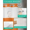 thumbnail image 4 of No Hook Shower Curtain with Snap in Liner, Orange Hotel Shower Curtains for Bathroom, Washable Shower Curtain Liner Set with Mesh Top Window, 72"x72", 4 of 6