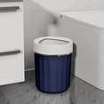 thumbnail image 2 of Kitchen Trash Can, Step-On Garbage Can with Lid, Tall Kitchen & Bathroom Trash Can, Small Office Waste Bin, Blue - Xuniizn, 2 of 7