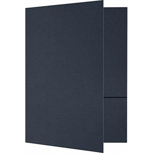 LUXPaper 6" x 9" Small Presentation Folders | Two Pocket | Nautical Blue Linen | 100lb. Cover | 250 Qty