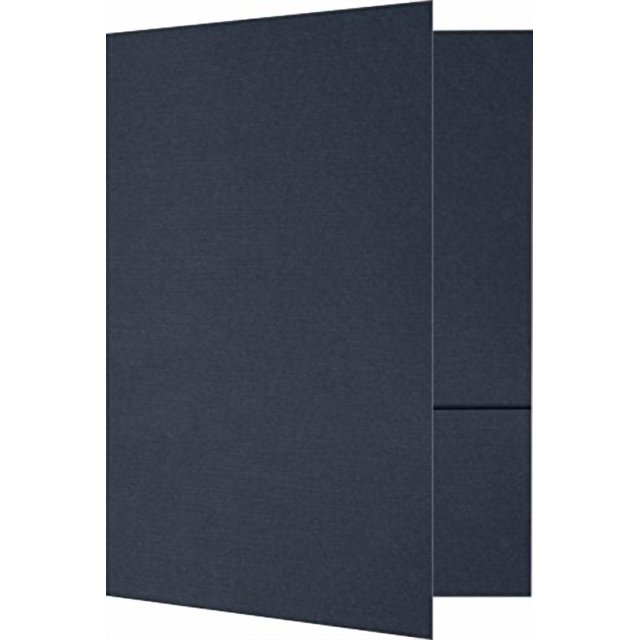 LUXPaper 6" x 9" Small Presentation Folders | Two Pocket | Nautical Blue Linen | 100lb. Cover | 250 Qty