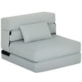 thumbnail image 1 of JWRWEFA Folding Sofa Bed, Sleeper Chair with Pillow, Convertible Futon Chair Bed for Living Room or Guest Room, Space-Saving Floor Couch, Light Gray, 1 of 11