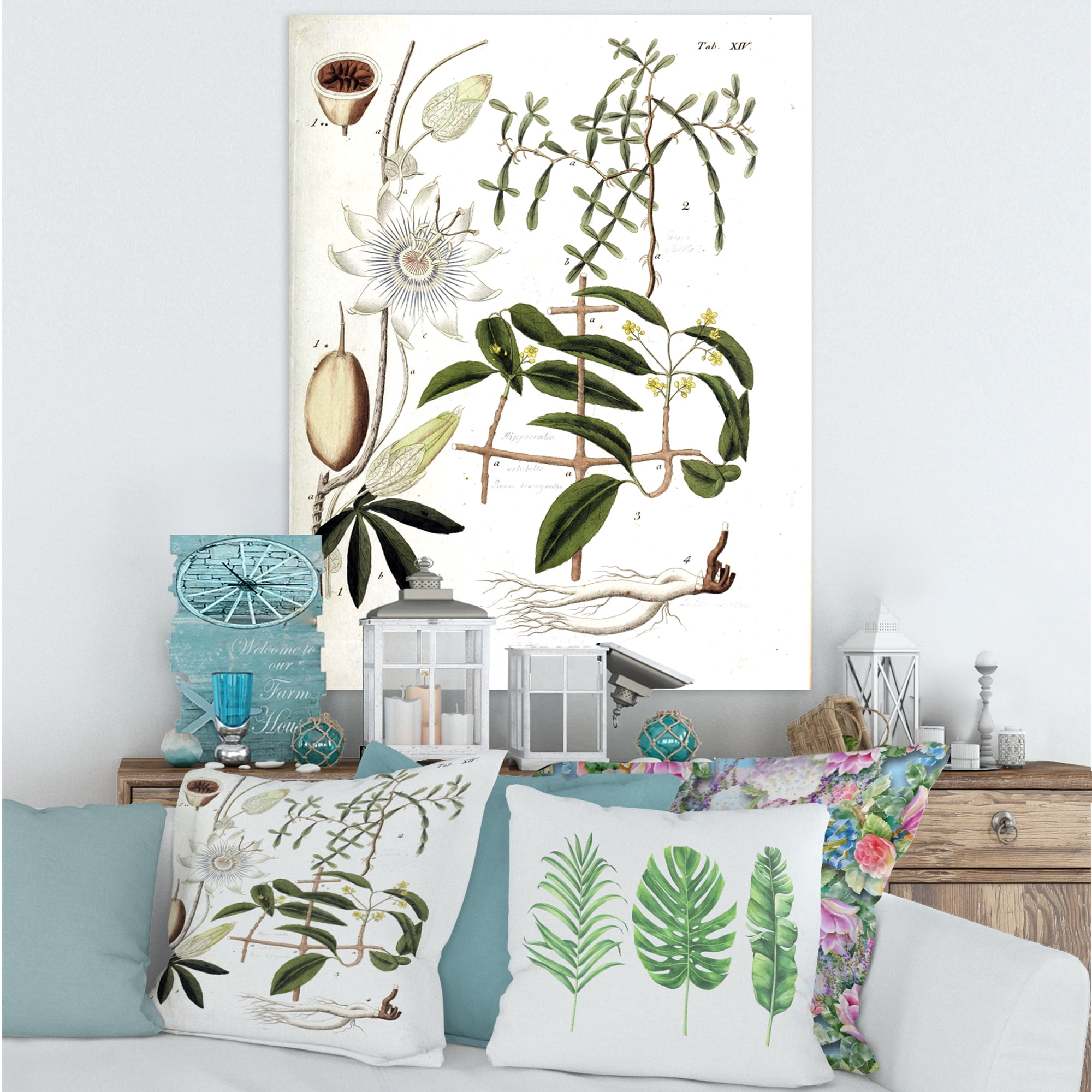 Designart ' Ancient Plant Life IV ' Farmhouse Canvas Wall Art Print