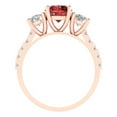 thumbnail image 4 of 1.97 ct Round Cut Natural Garnet Three-Stone Engagement Ring for Women in 18K Rose Gold, 4 of 5