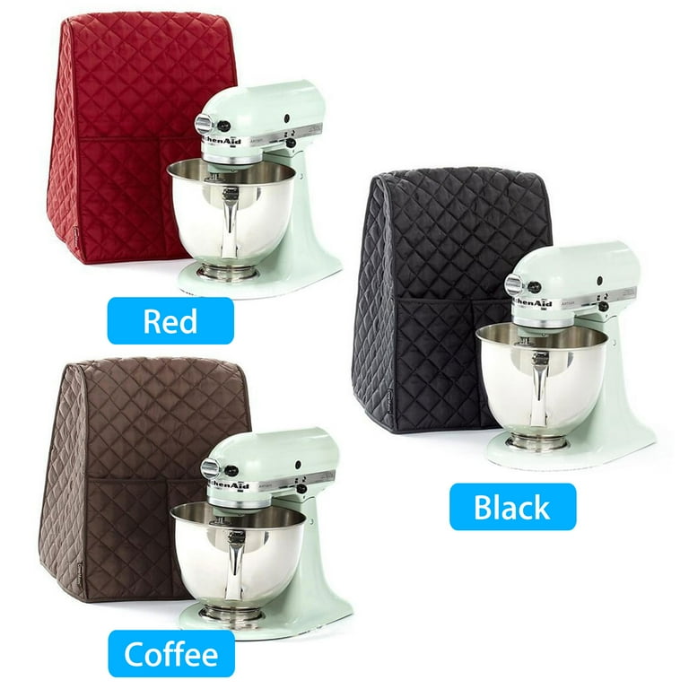 Mixer Cover, EEEkit Universal Dust-proof Home Kitchen Stand Mixer Cover Quilted Pocket Organizer Bag Compatible with KitchenAid Mixer, Red 135066