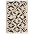 thumbnail image 2 of SAFAVIEH Moroccan Fringe Kaelea Geometric Shag Area Rug, Cream/Charcoal, 5'1" x 7'6", 2 of 6