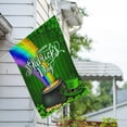 thumbnail image 3 of America Forever Happy St Patricks Day House Flag 28 x 40 Inch Double Sided Yard Outdoor Decoration Clover Shamrock Leprechaun Hat Rainbow Pot of Gold St. Patrick's Day Flag, 3 of 5