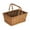 Stained, variant on Household Essentials Woven Market Basket, Handwoven Willow Weave, Stylish Handles with Durable Metal Anchors, Classic and Versatile, Attractive, Spacious, Lightweight, Brown Stain