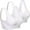 White, variant on KBODIU Everyday Bras for Women, Plus Size Comfort Bras, Women's Ultimate Lift Wirefree Bra Plain Front Cross Side Lace Sports Bra Full Cup Bra Tops Bras No Underwire