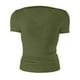 thumbnail image 5 of Camiseta de manga corta y cuello en V lisa para mujer, poliéster y spandex, estilo informal y sexy, tallas S-XL, 5 of 5