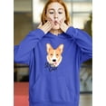 thumbnail image 2 of Stay Cute Happy Corgi Dog Hoodie Women -Image by Shutterstock, Female Large, 2 of 4