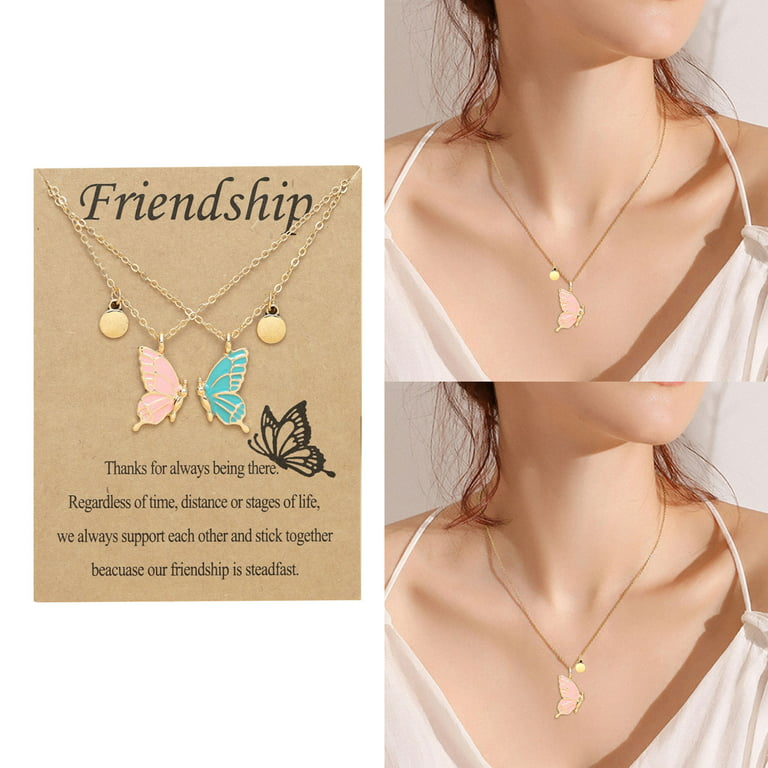 Girls Choker Necklace Ages 8-12 Butterfly Necklace Female Sense Creative  Card Necklace Gift For Friends Female Necklace Female Design Sense