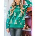 thumbnail image 2 of Women Christmas Sweater Vintage Long Sleeve Crew Neck Knitted Pullover Sweater Winter Jumper Tops, 2 of 6