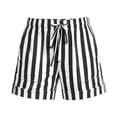 thumbnail image 3 of GERsome Striped Shorts Women's Comfy Drawstring Shorts for Casual Lounge Vacation Athletic with Pockets Black Size S, 3 of 6