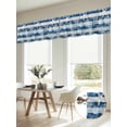 thumbnail image 5 of 2 Pack Blue Wood Striped Valance for Window Nautical Starfish Coral Shell Vintage Kitchen Valance Rod Pocket Short Curtain Topper Decorative Window Treatment for Living Room Bedroom 42"x18", 5 of 9